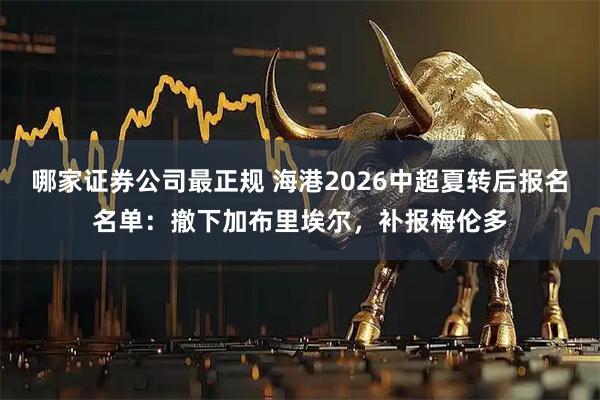 哪家证券公司最正规 海港2026中超夏转后报名名单：撤下加布里埃尔，补报梅伦多
